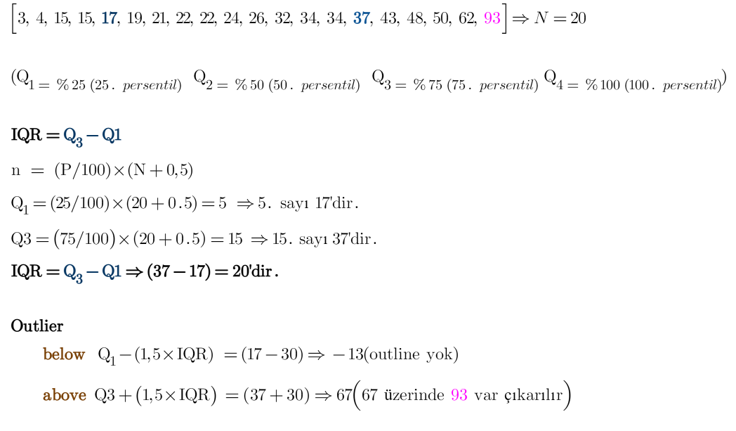 IQR ve Outlier Hesaplama