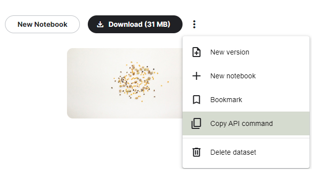 Kaggle api command