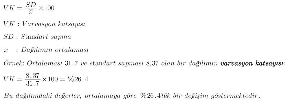 Varvasyon Katsayısı