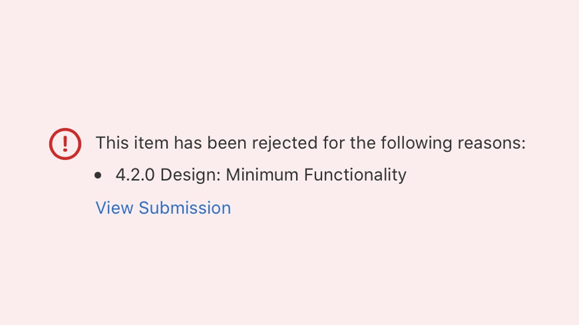 This item has been rejected for the following reasons