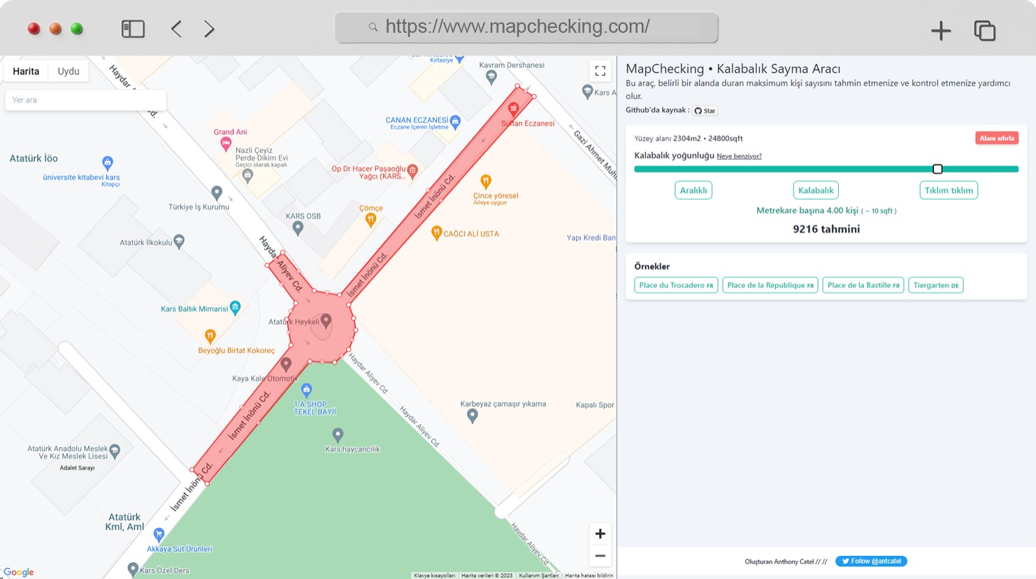 MapChecking - Kalabalık Sayısı Tahmin Etme Aracı